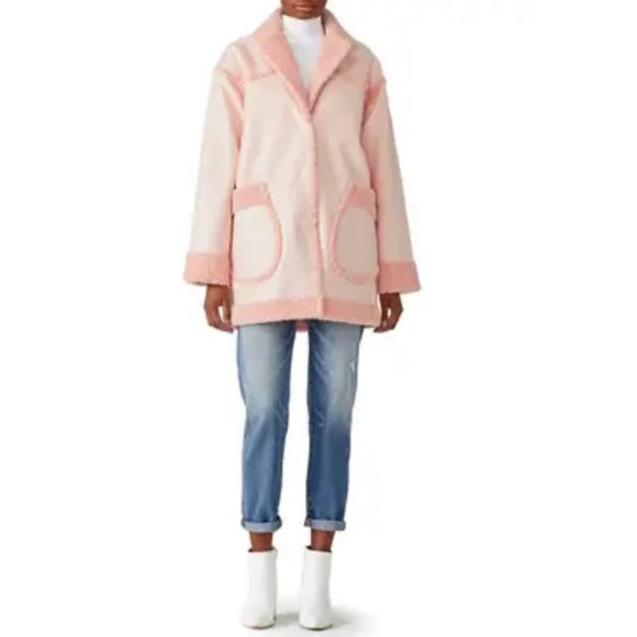 Opening Ceremony Pink Pearl Patent Penny Lane Boho Coat Size 6 - Picture 1 of 16
